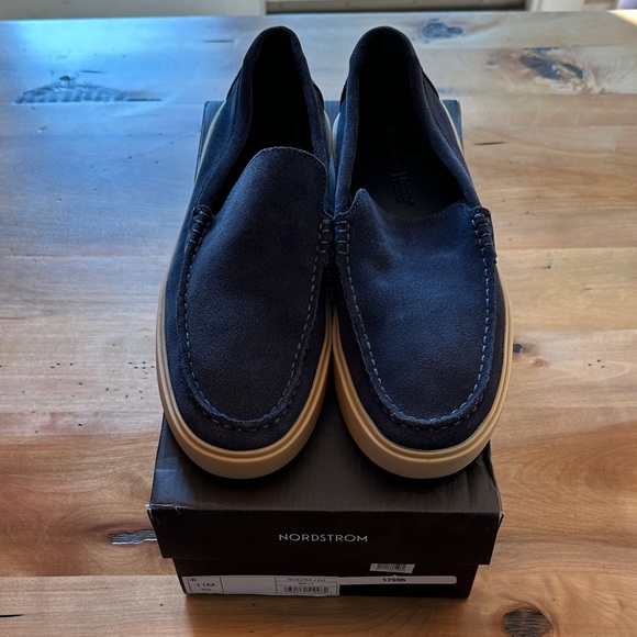 Nordstrom Men's Slip-On Loafers - Navy and Beige - Picture 2 of 5